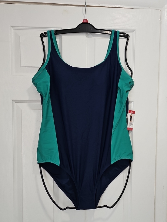 Lands' End Other - Lands' End Classic Navy One-Piece Swimsuit with Teal Side Panels